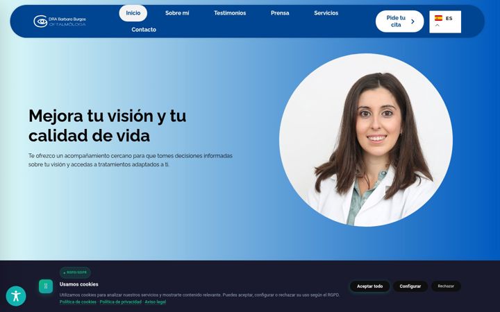 Screenshot of drabarbaraburgosoftalmologia.com