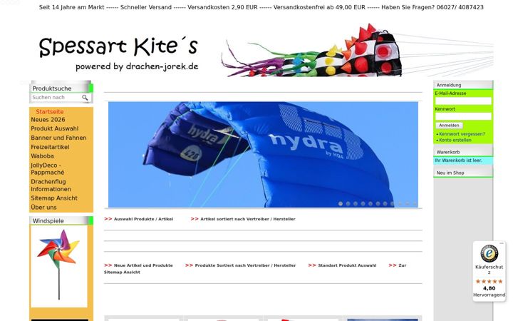 Screenshot of drachen-jorek.de