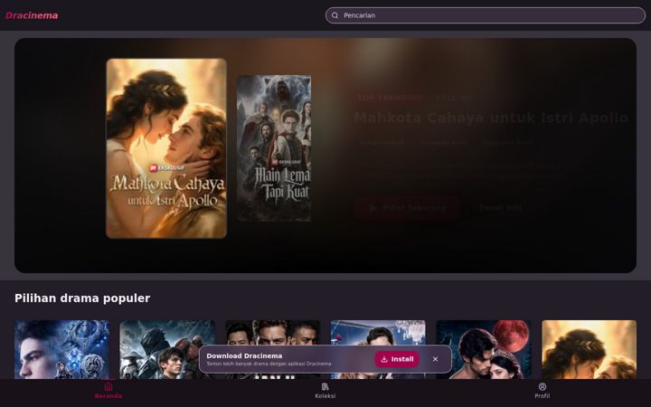 Screenshot of dracinema.com