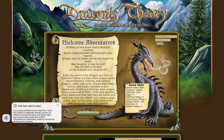 Screenshot of draconistheory.com