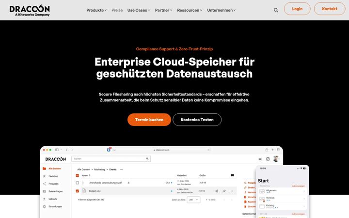 Screenshot of dracoon.com