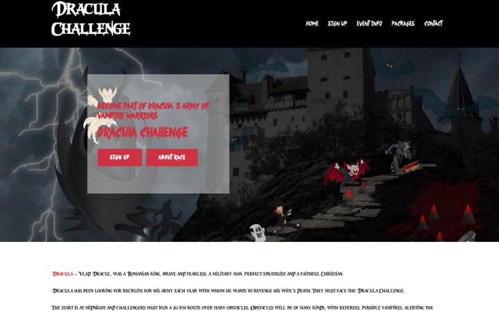 Screenshot of draculachallenge.com
