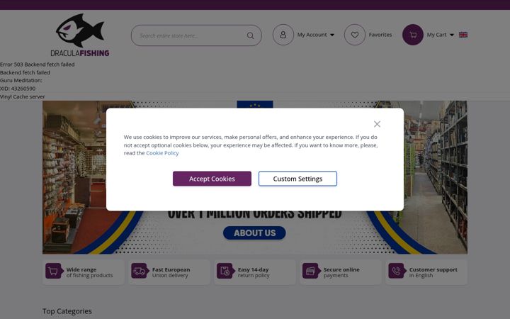 Screenshot of draculafishing.com