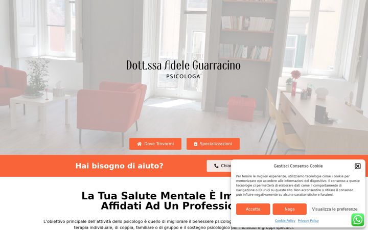 Screenshot of dradeleguarracinopsicologa.it