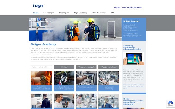 Captura de pantalla de draeger-academy.nl