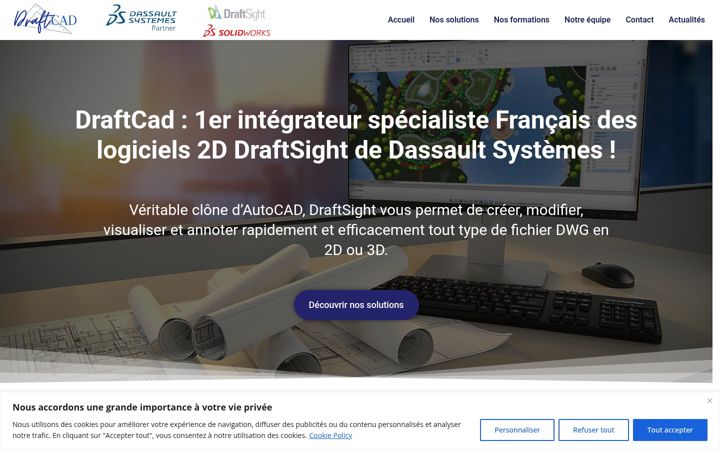 Kuvakaappaus sivustosta draftcad.fr