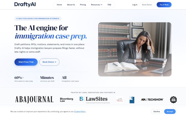 Screenshot of draftyai.com