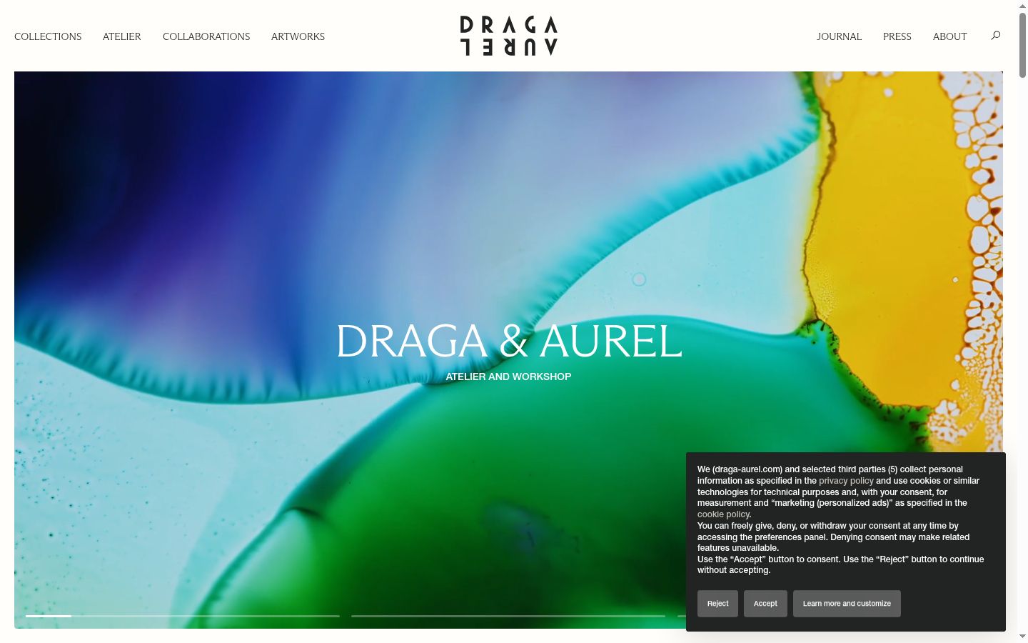 Screenshot of the consent banner shown before any interaction