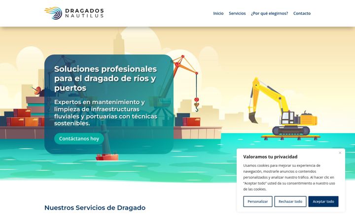 Screenshot of dragadosmarinos.com