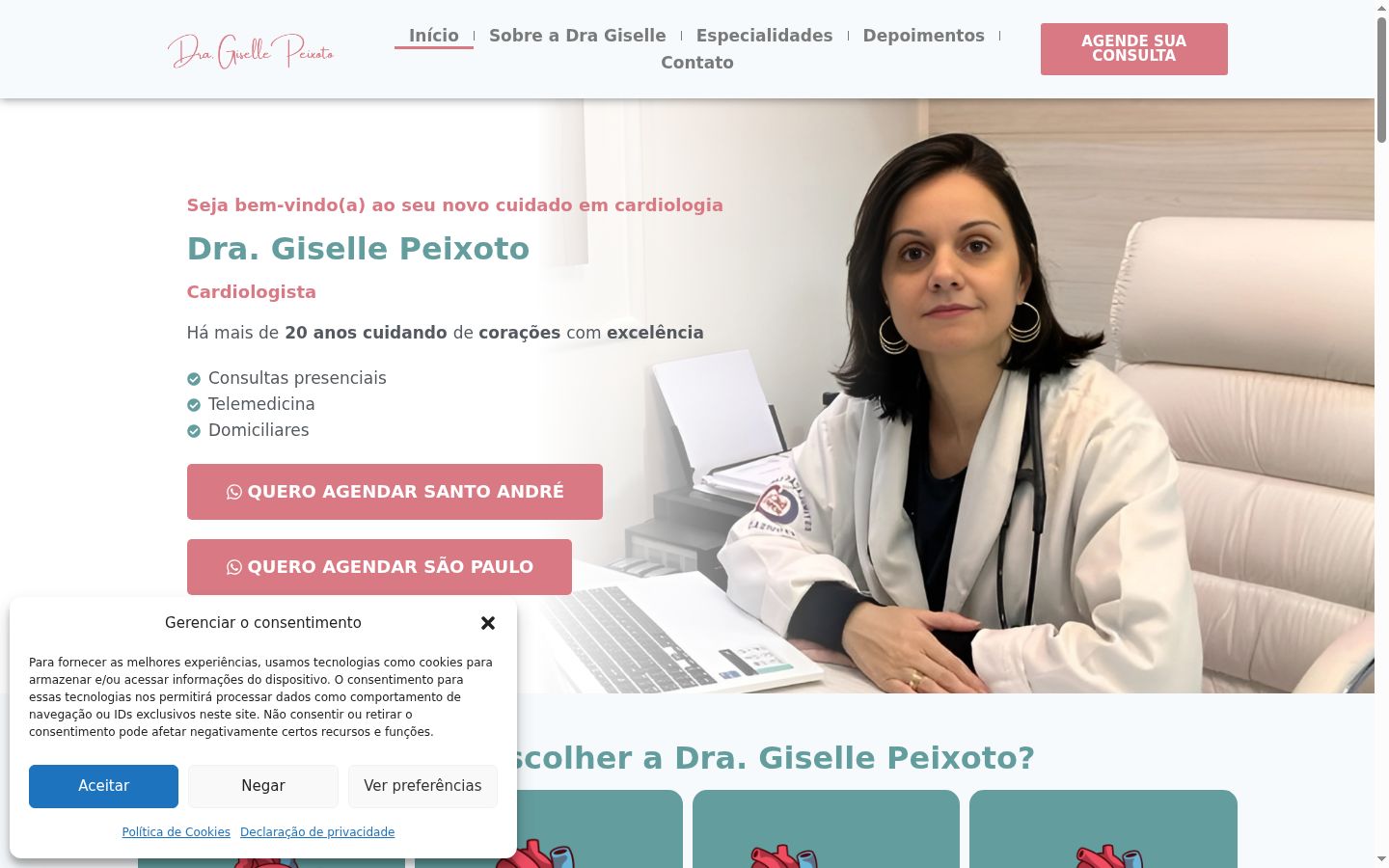 Capture d'écran de la bannière de consentement affichée avant toute interaction