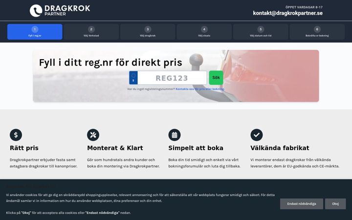 Captură de ecran a dragkrokpartner.se