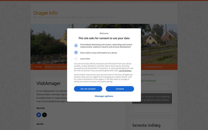 Skærmbillede af dragoerinfo.dk