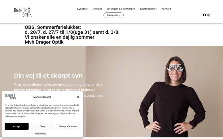 Skærmbillede af dragoeroptik.dk