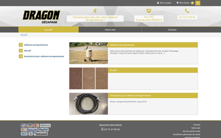 Screenshot of dragon-decapage.com