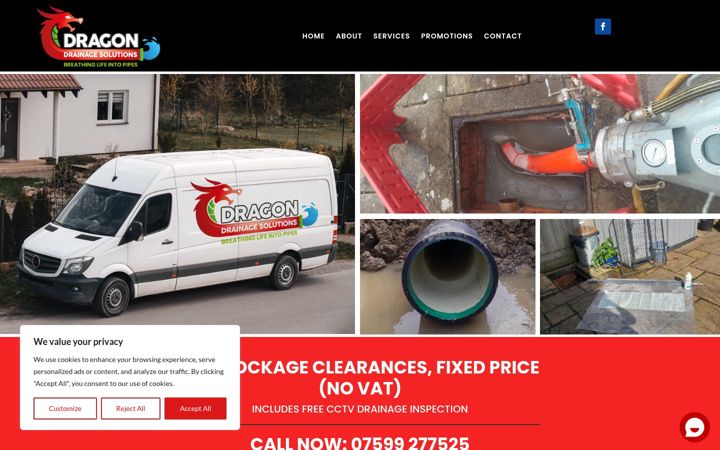 Screenshot di dragon-drainage.co.uk