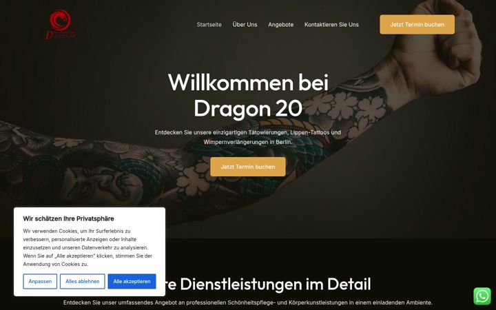 Screenshot of dragon20-berlin.de