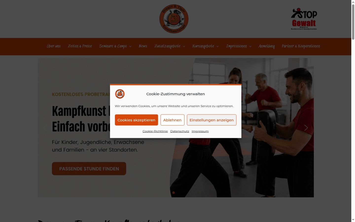 Screenshot tal-banner tal-kunsens muri qabel kwalunkwe interazzjoni