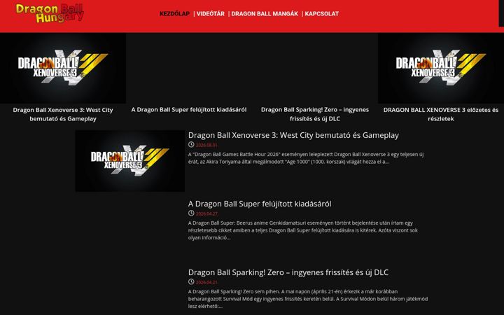 Ekrānuzņēmums no dragonballhungary.hu