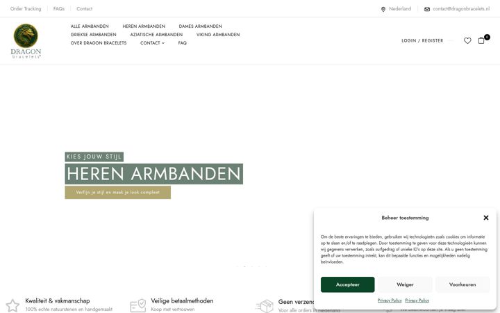 Captura de pantalla de dragonbracelets.nl
