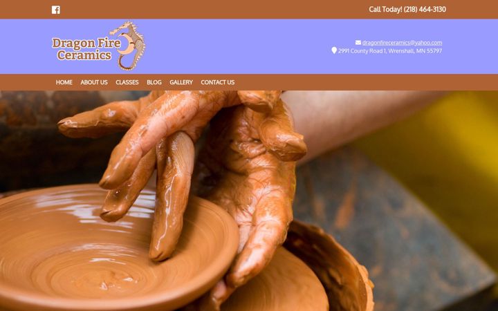 Screenshot of dragonfireceramics.net