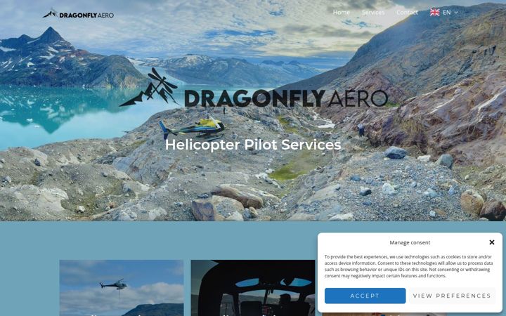 Screenshot of dragonflyaero.com