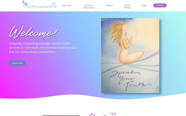 Screenshot of dragonflycounselinghealing.com