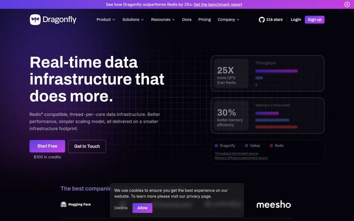Skärmbild av dragonflydb.io
