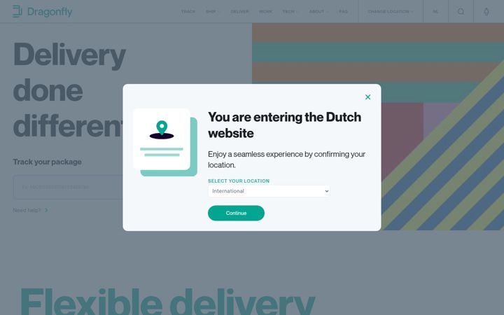 Screenshot of dragonflyshipping.nl
