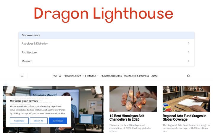 Screenshot of dragonlighthouse.com