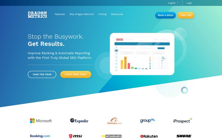 Screenshot of dragonmetrics.com