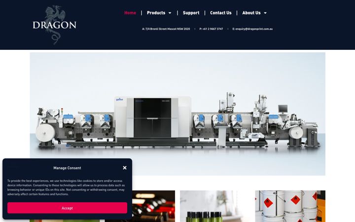 Kuvakaappaus sivustosta dragonprint.com.au