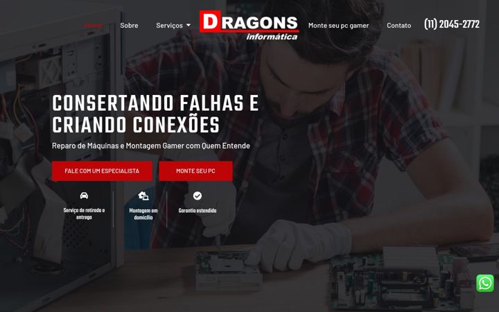Ekrānuzņēmums no dragonsinformatica.com.br