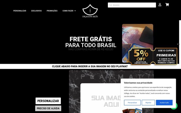 Ekrānuzņēmums no dragonskin.com.br