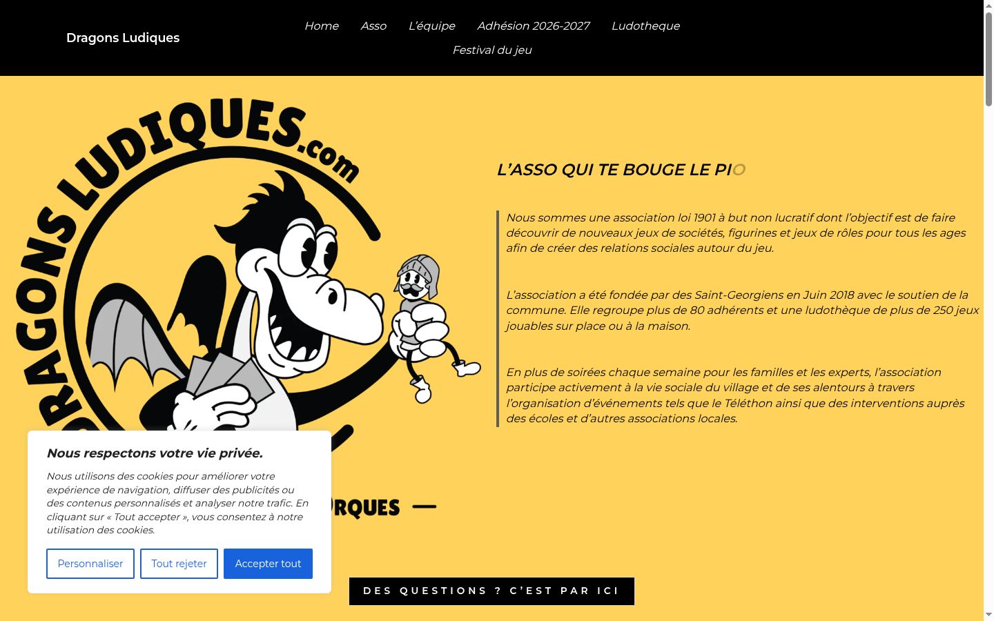 Screenshot del banner di consenso mostrato prima di qualsiasi interazione