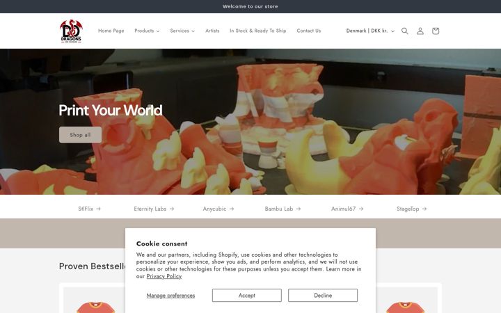 Screenshot of dragonsndoodads.com