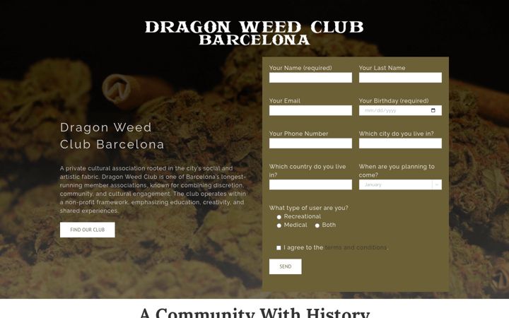Screenshot of dragonweedclub.com
