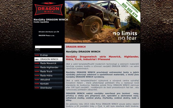 Screenshot di dragonwinch.cz