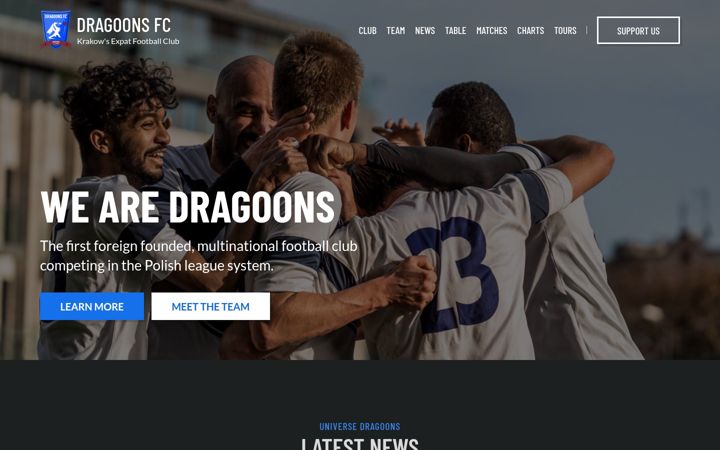 Screenshot of dragoonsfc.com