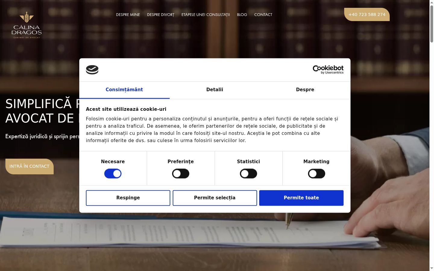 Snímka obrazovky banera súhlasu zobrazeného pred akoukoľvek interakciou