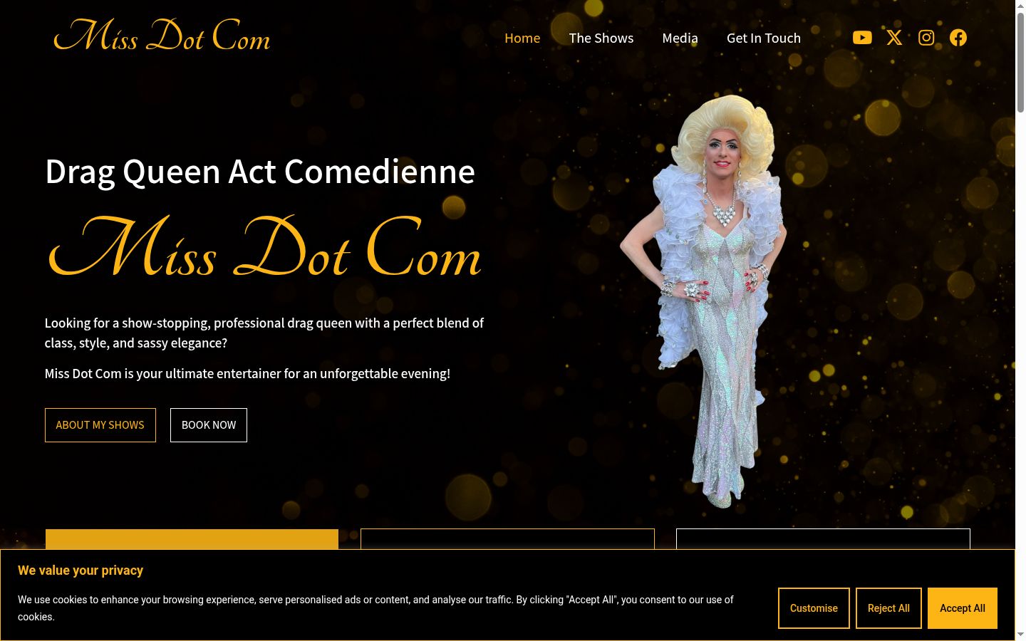 Screenshot of the consent banner shown before any interaction