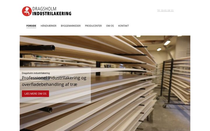 Skærmbillede af dragsholmindustrilakering.dk