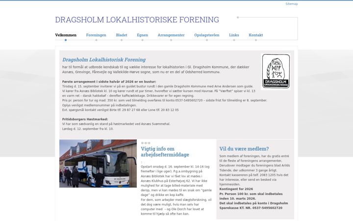 Skærmbillede af dragsholmlokalhistorie.dk