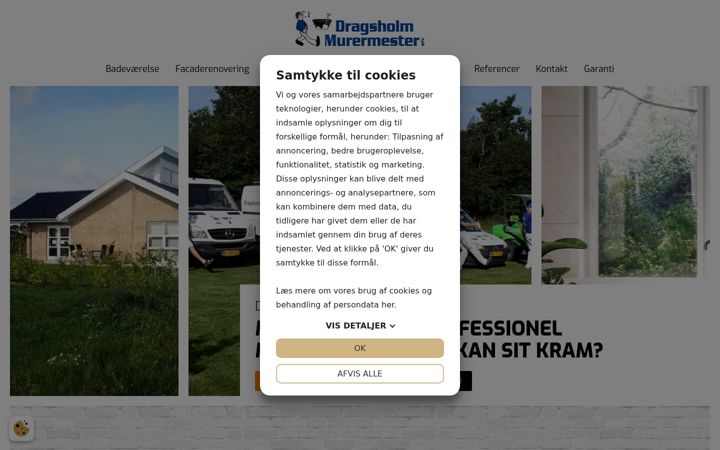 Skærmbillede af dragsholms-murermester.dk