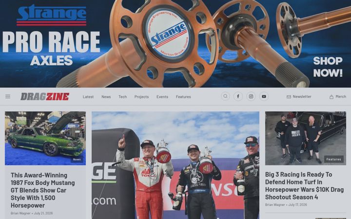 Screenshot of dragzine.com