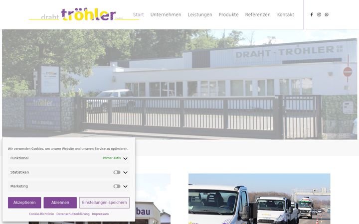 Screenshot stránky draht-troehler.de