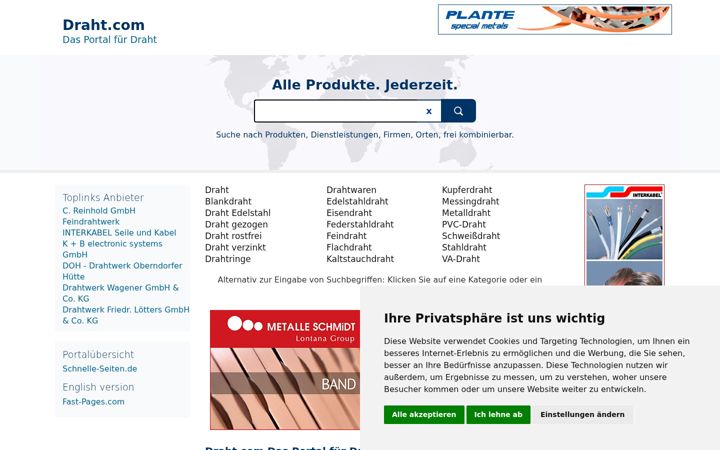 Screenshot of draht.com