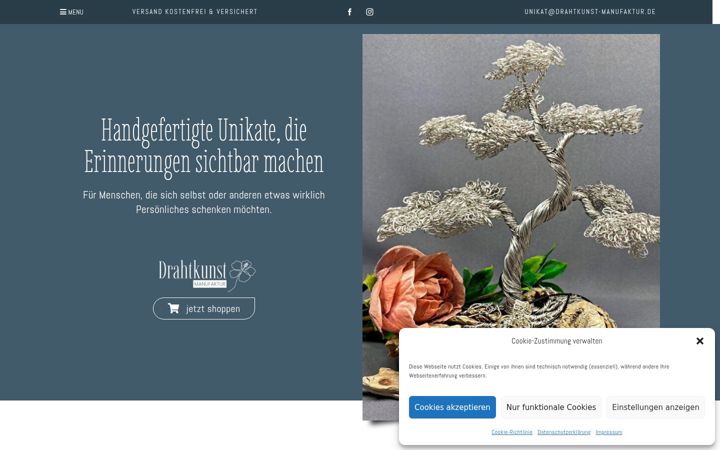 Screenshot of drahtkunst-manufaktur.de