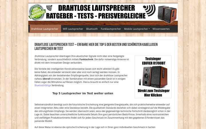 Screenshot of drahtlose-lautsprecher.com