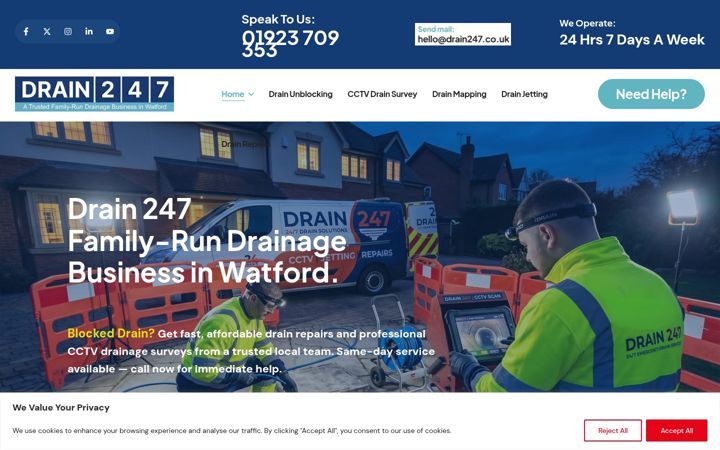 Ekrano kopija drain247.co.uk