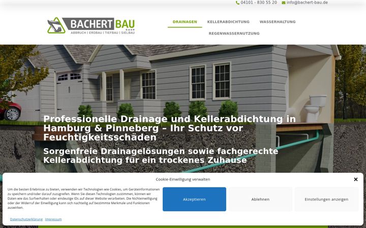 Screenshot of drainage-hamburg.de